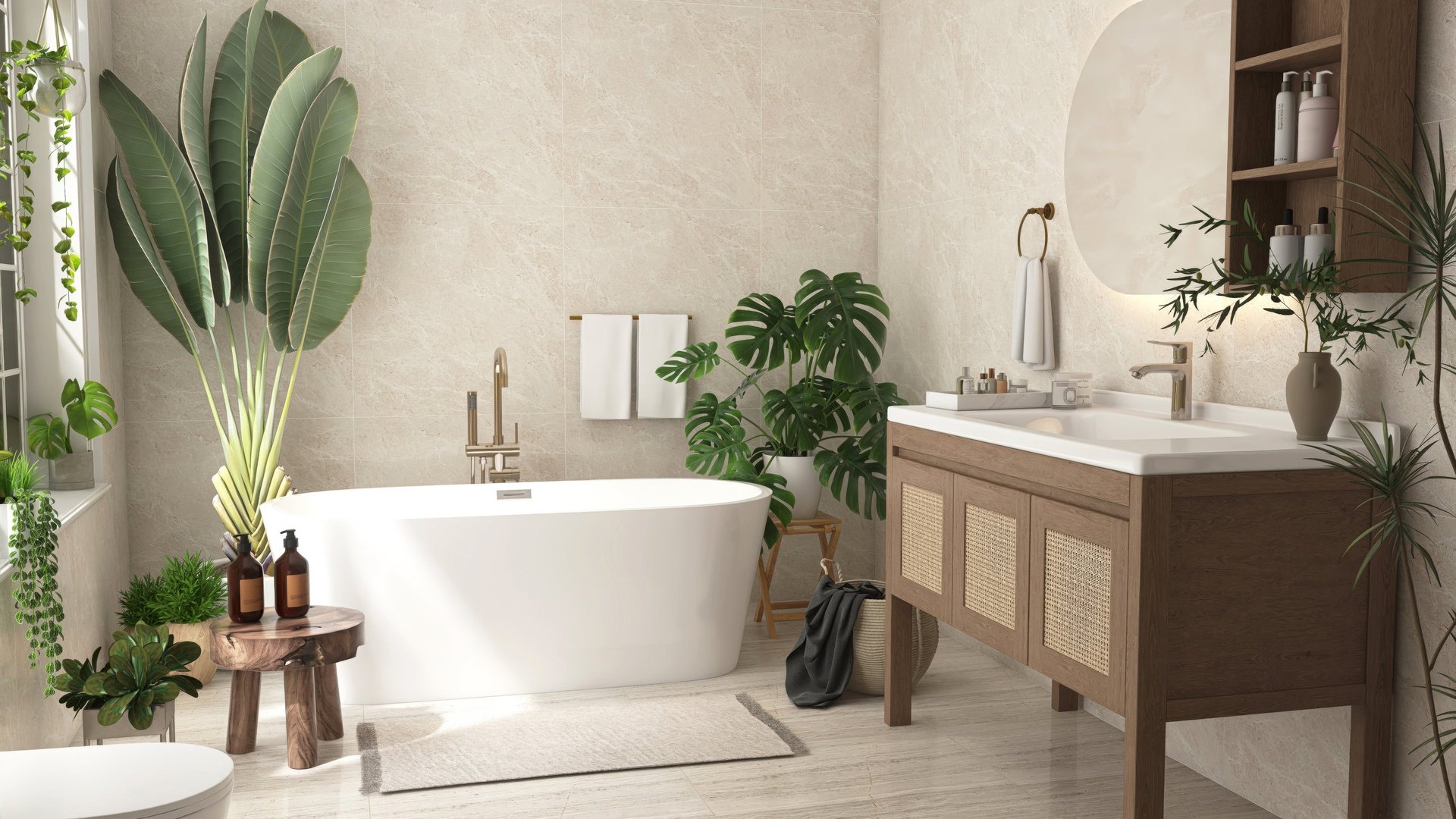 Elegant bathroom with custom vanity