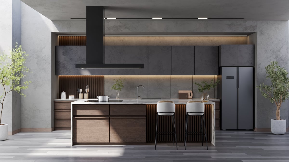 Commercial space with modern custom cabinetry