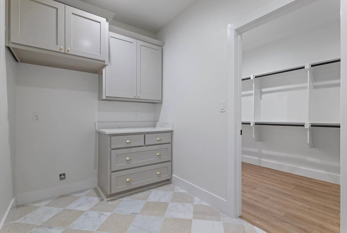 Custom mudroom storage cabinets and organization system